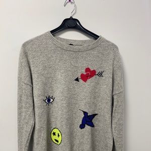 Aqua 100% Cashmere Grey Sweater Women's M